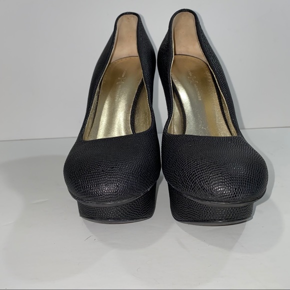 Halston Heritage Black Textured Cindy Platform Pump heels shoes size 10 - Picture 5 of 8